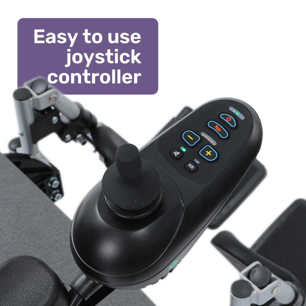 EQUIPMED Power Electric Wheelchair, Folding, Airline Approved, ARTG Certified, Recline Adjustment, Headrest, Aluminium Frame, Lithium Battery