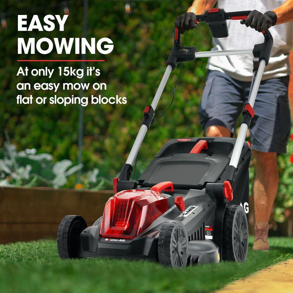 BAUMR-AG 520CX 40V SYNC 17  Cordless Lawn Mower Kit, Fast Charger, 2 x 4Ah Battery, 5 Cutting Heights, Adjustable Ergonomic Handle, Mulching Option