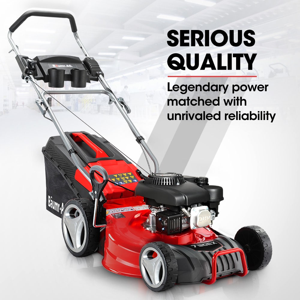 BAUMR-AG 18  150cc Lawn Mower, 8 Heights, Steel Deck, Cup Holders, 4-Stroke Petrol Lawnmower - 730EX