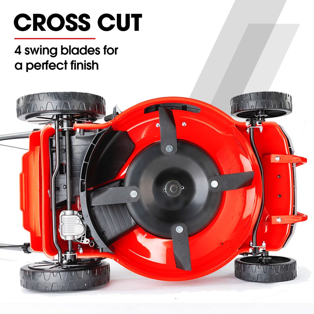 BAUMR-AG 18  150cc Lawn Mower, 8 Heights, Steel Deck, Cup Holders, 4-Stroke Petrol Lawnmower - 730EX