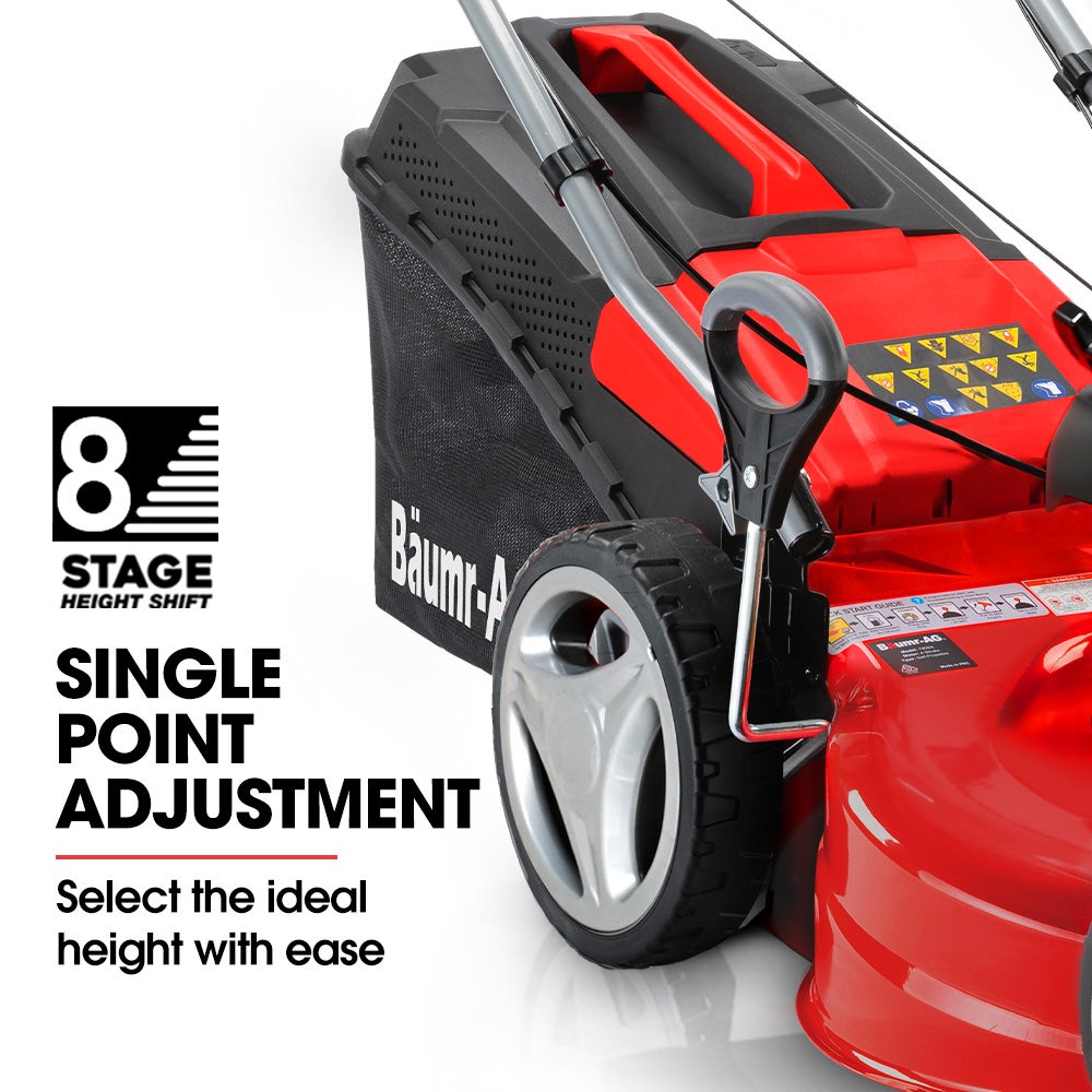 BAUMR-AG 18  150cc Lawn Mower, 8 Heights, Steel Deck, Cup Holders, 4-Stroke Petrol Lawnmower - 730EX