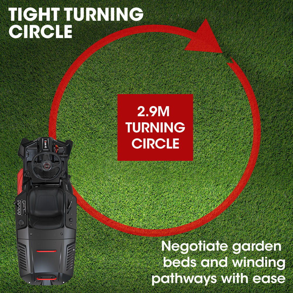 BAUMR-AG 24  Ride On Lawn Mower, Lithium Electric Start System, 6HP 224cc, 5 Cut Heights, Catcher and Mulch Kit