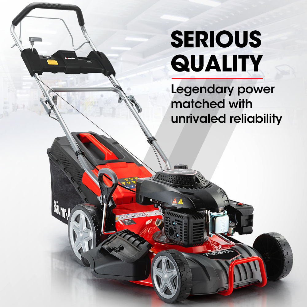 BAUMR-AG 18  224cc Electric Start Self Propelled Lawn Mower, 7 Height, Steel Deck, 6HP, 4-Stroke Petrol Lawnmower - 790SXe