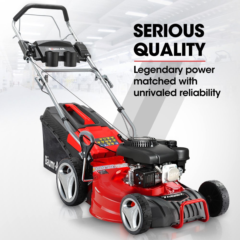BAUMR-AG 18  150cc Self Propelled Lawn Mower, 7 Height, Steel Deck, Cup Holders, 4-Stroke Petrol Lawnmower - 740SX