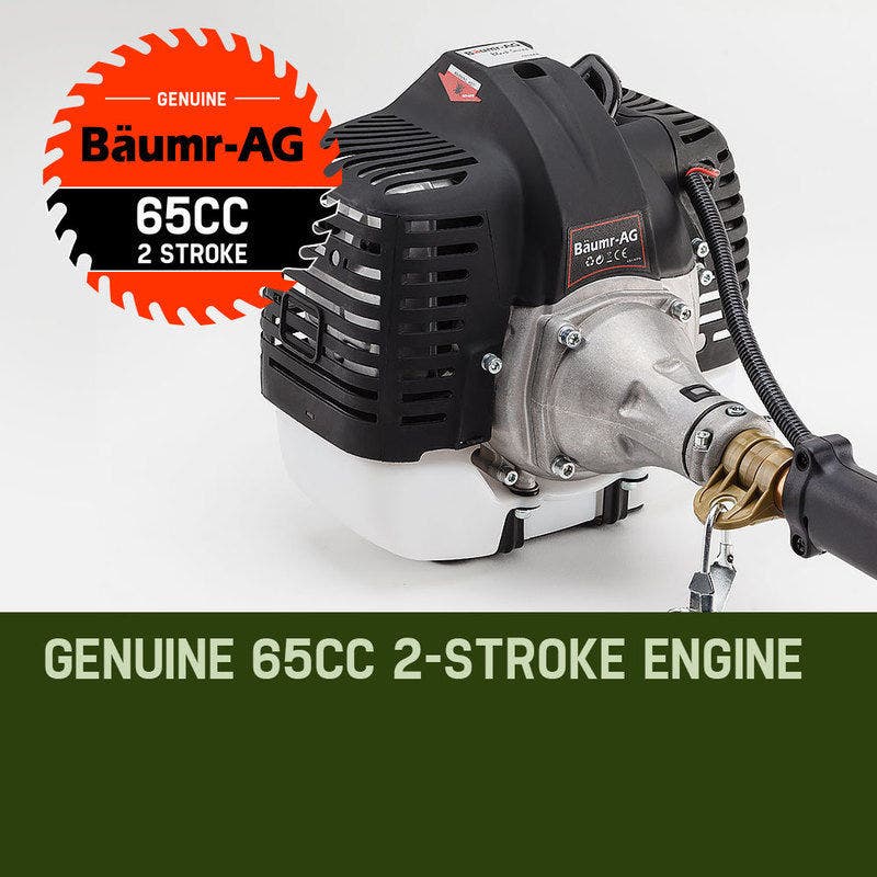 BAUMR-AG 65cc 9in1 Long Reach Garden Multi-tool, Pole Saw, Hedge & Line Trimmer, Brush Cutter, 12 Tree Trimming Pruning Chainsaw Bar, 2 Extension Shafts