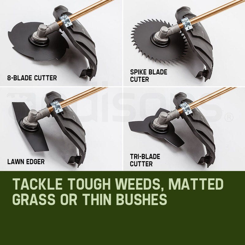 BAUMR-AG 65cc 9in1 Long Reach Garden Multi-tool, Pole Saw, Hedge & Line Trimmer, Brush Cutter, 12 Tree Trimming Pruning Chainsaw Bar, 2 Extension Shafts