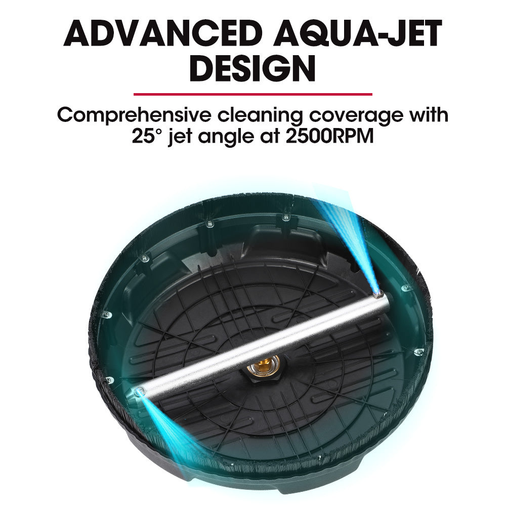 Jet-USA 15 Nylon Pressure Washer Surface Cleaner, 1/4 Fitting, For Concrete Driveway Patio Floor