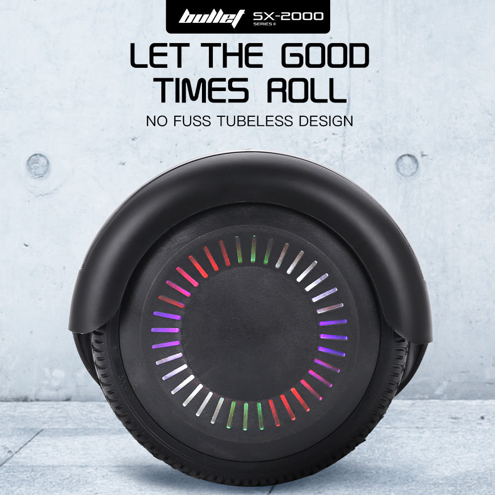 Bullet SX-2000 Hoverboard Scooter, 500W Brushless, Superior Self Balancing System, UL Certified, LED Lights, Black