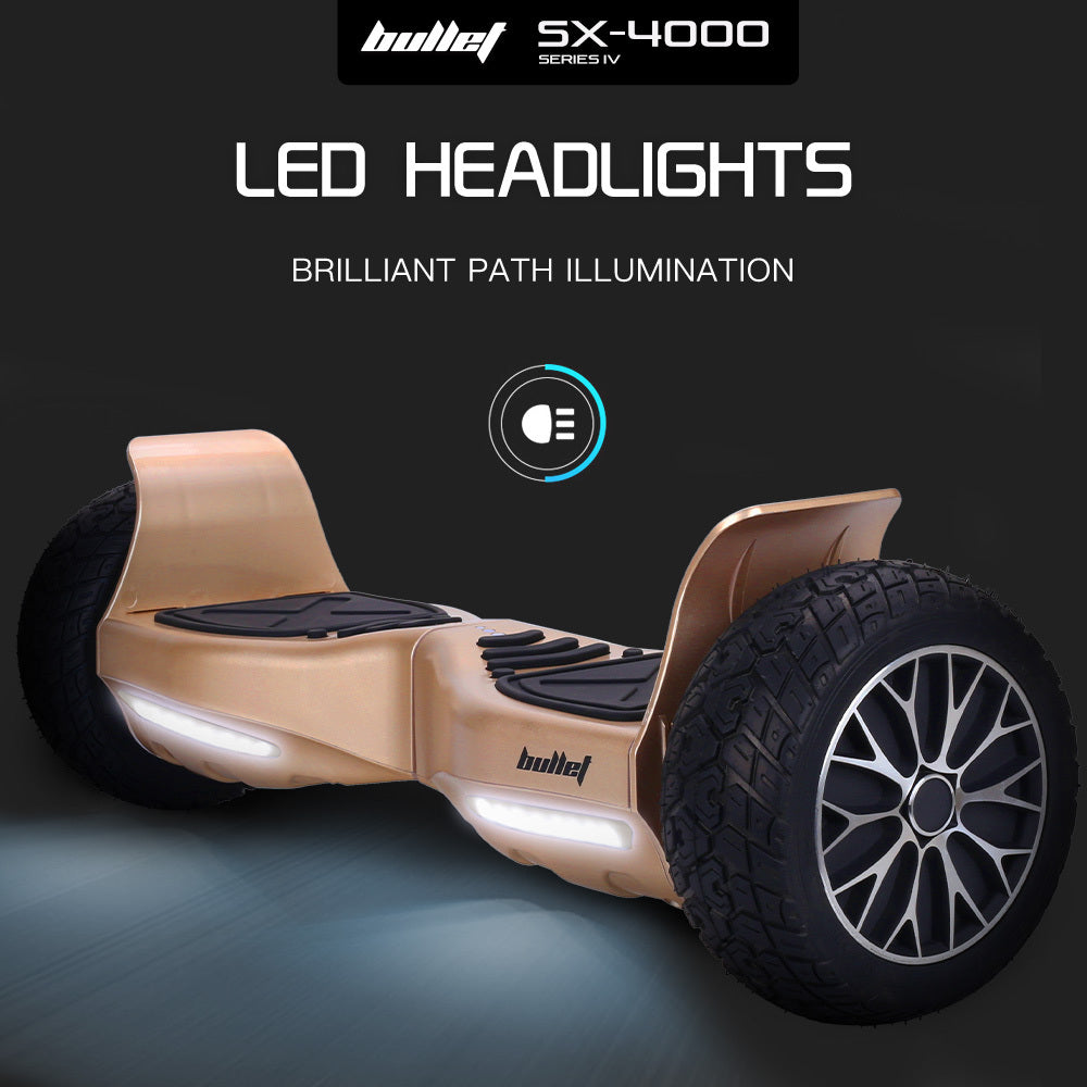 BULLET SX-4000 Hoverboard Scooter, 8.5  Wheels, 700W Brushless, Superior Self Balancing System, UL Certified, LED Lights, Carry Bag, Bronze