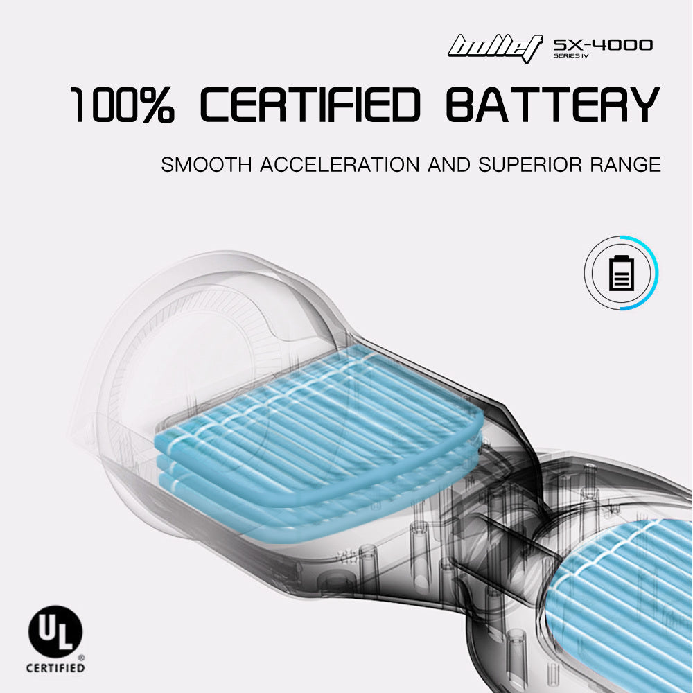 BULLET SX-4000 Hoverboard Scooter, 8.5  Wheels, 700W Brushless, Superior Self Balancing System, UL Certified, LED Lights, Carry Bag, Bronze