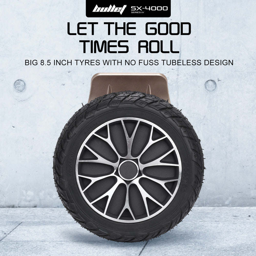 BULLET SX-4000 Hoverboard Scooter, 8.5  Wheels, 700W Brushless, Superior Self Balancing System, UL Certified, LED Lights, Carry Bag, Bronze