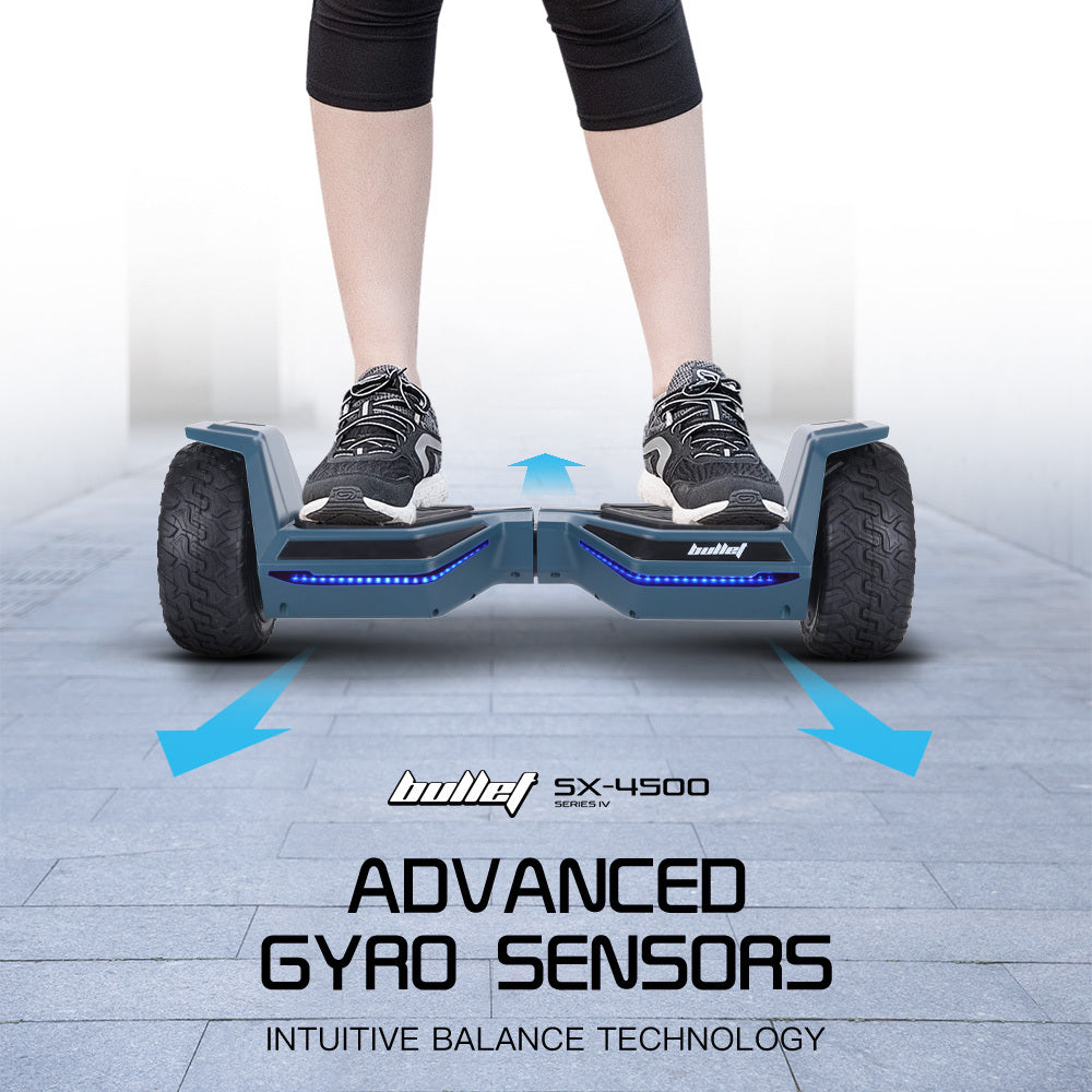 Bullet SX-4500 Hoverboard Scooter, 8.5  Wheels, 700W Brushless, Superior Self Balancing System, UL Certified, LED Lights, Carry Bag, Navy Blue