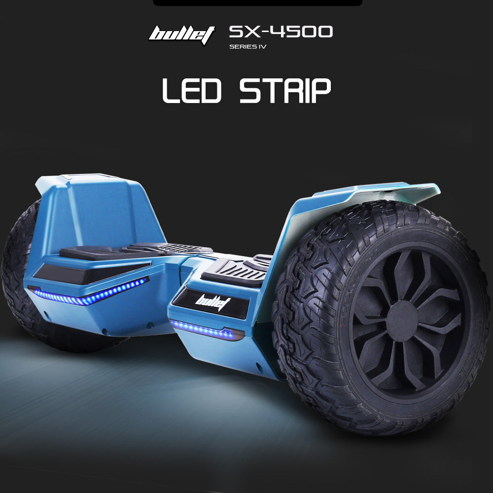 Bullet SX-4500 Hoverboard Scooter, 8.5  Wheels, 700W Brushless, Superior Self Balancing System, UL Certified, LED Lights, Carry Bag, Navy Blue