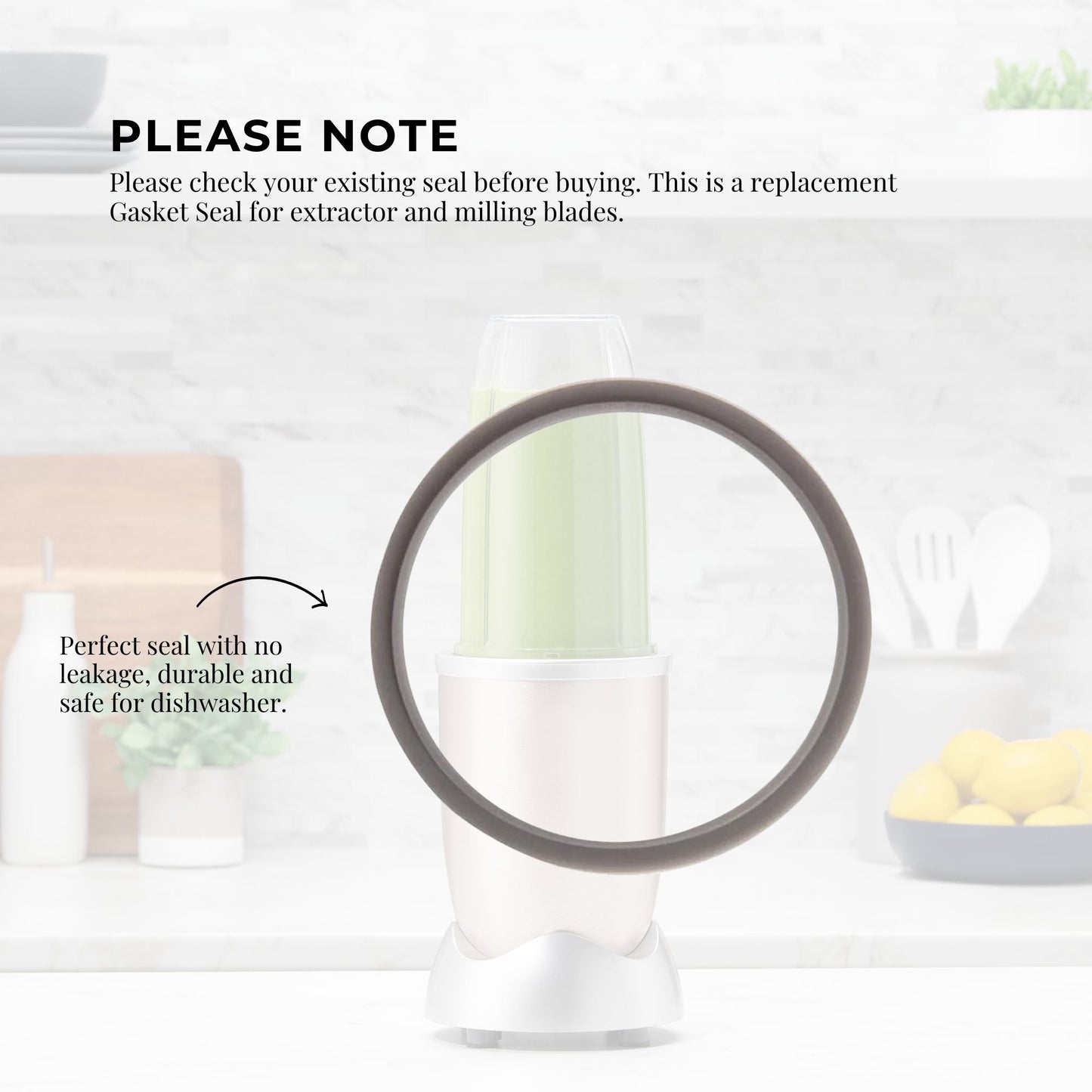 For Nutribullet Short Cup + Fliptop Lid + Grey Seal - For 900 and 600 Models