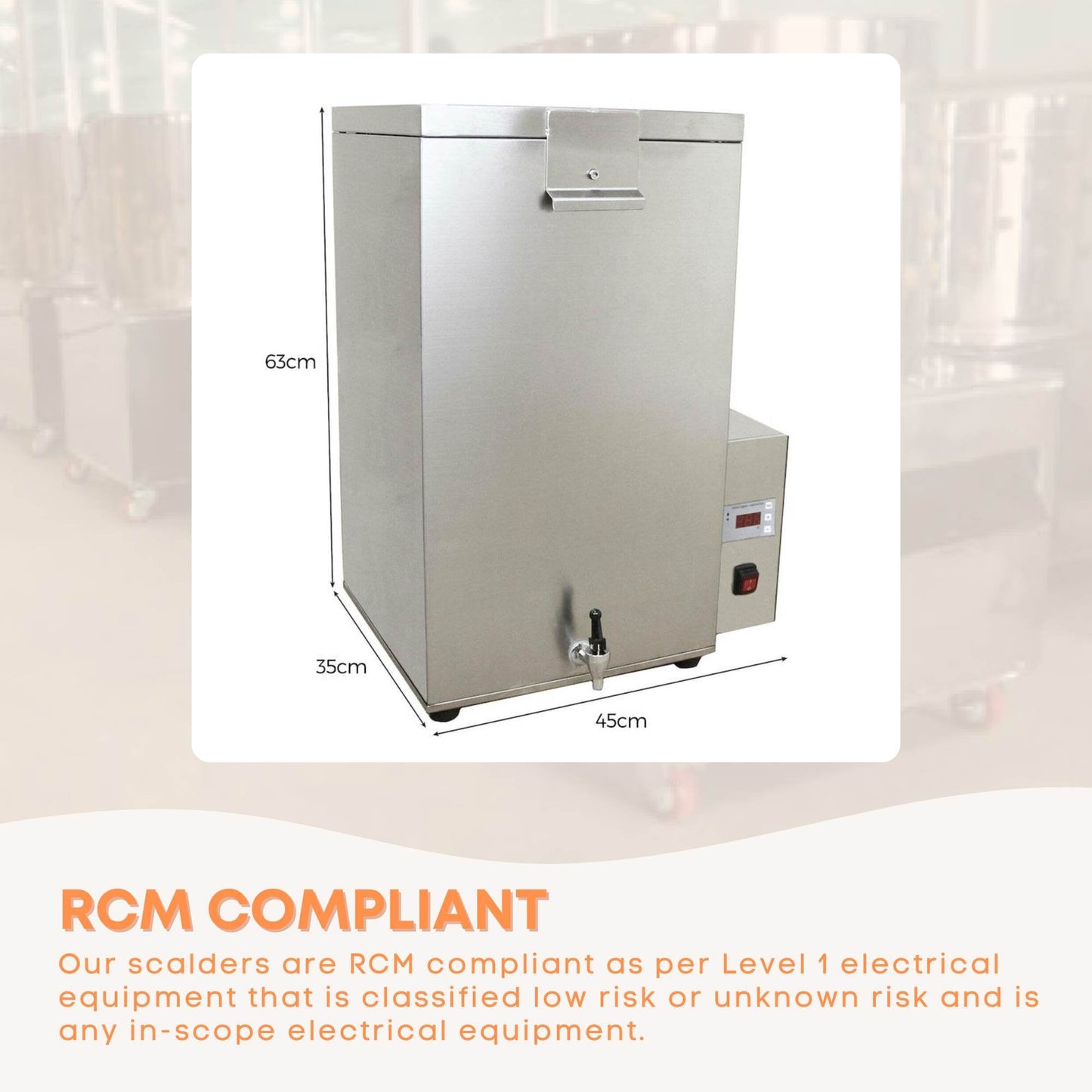 70L Electric Chicken Scalder Machine - Stainless Steel Poultry Turkey Scalding