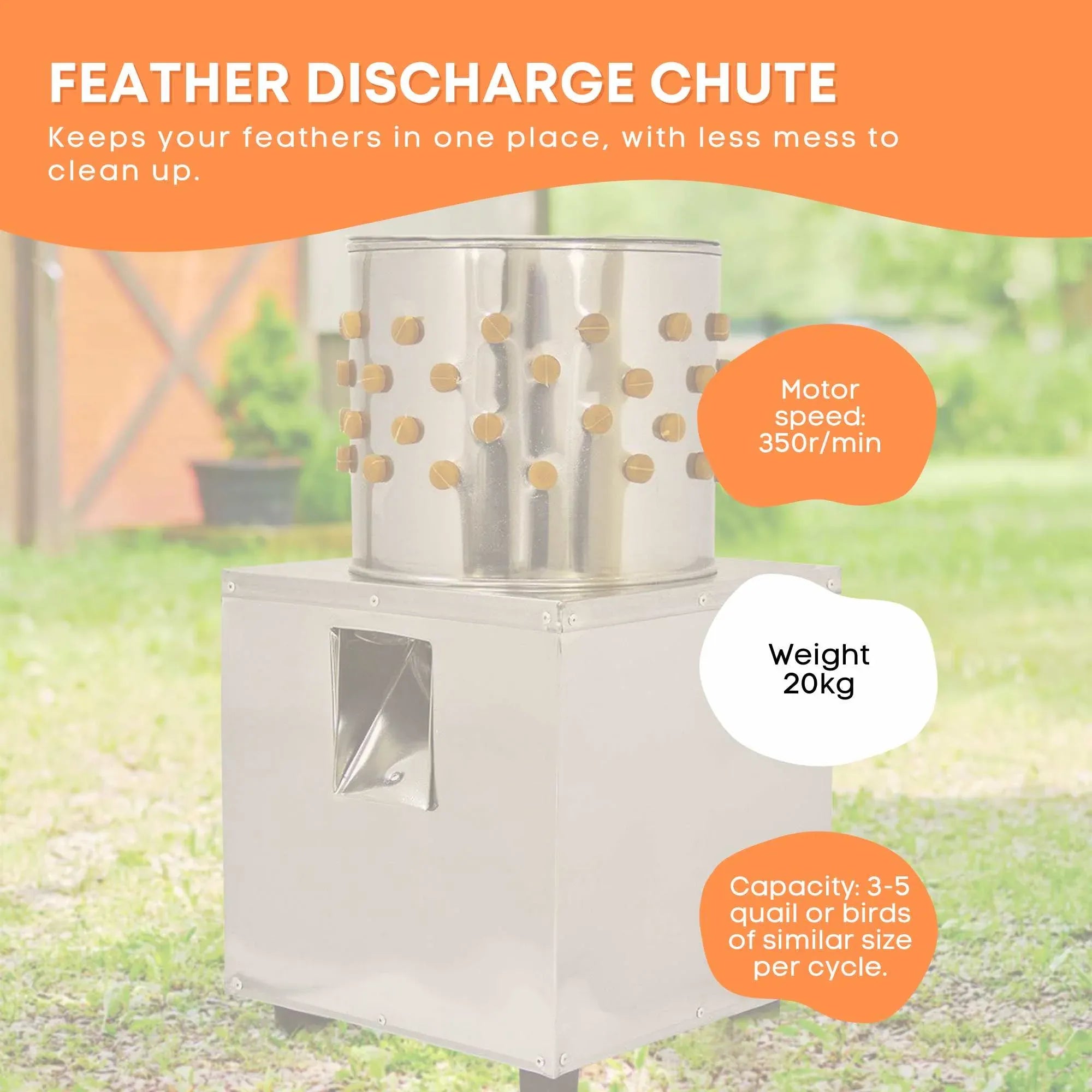 Rooster Farms 30cm Small Bird Feather Plucker Machine Quail Pigeon Defeathering