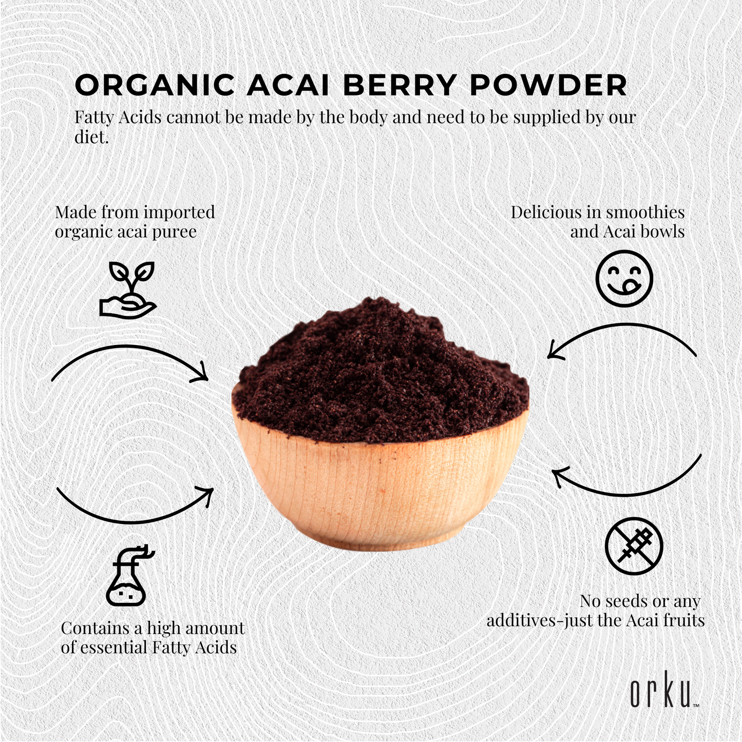 2.5kg Acai Powder Bucket 100 percent Organic - Superfood Amazon Berries