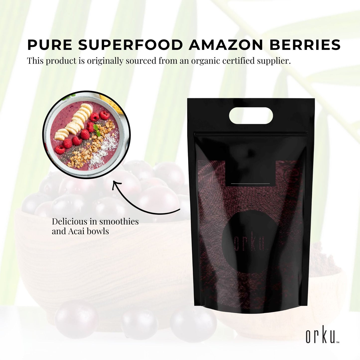 5kg Acai Powder Bag 100 percent Organic - Superfood Amazon Berries