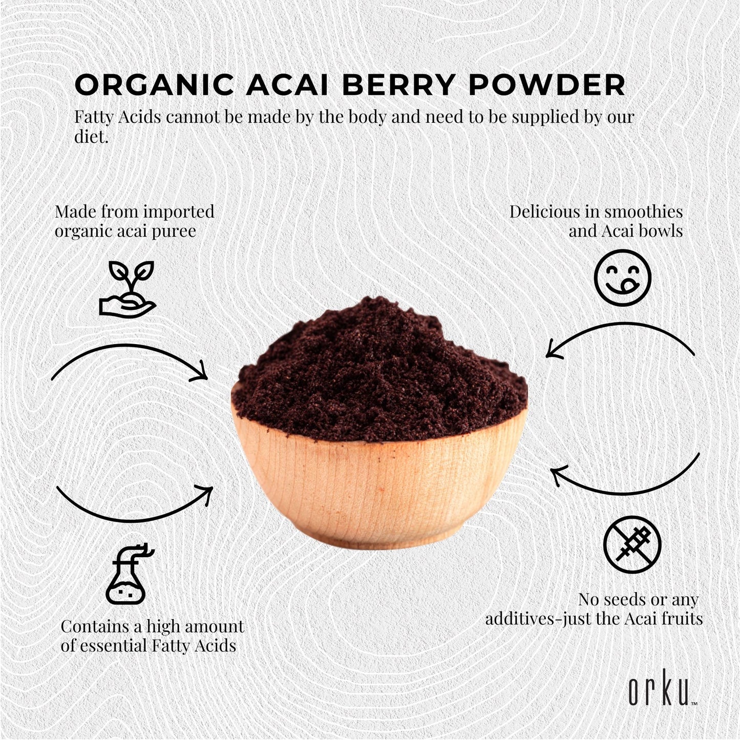 5kg Acai Powder Bag 100 percent Organic - Superfood Amazon Berries