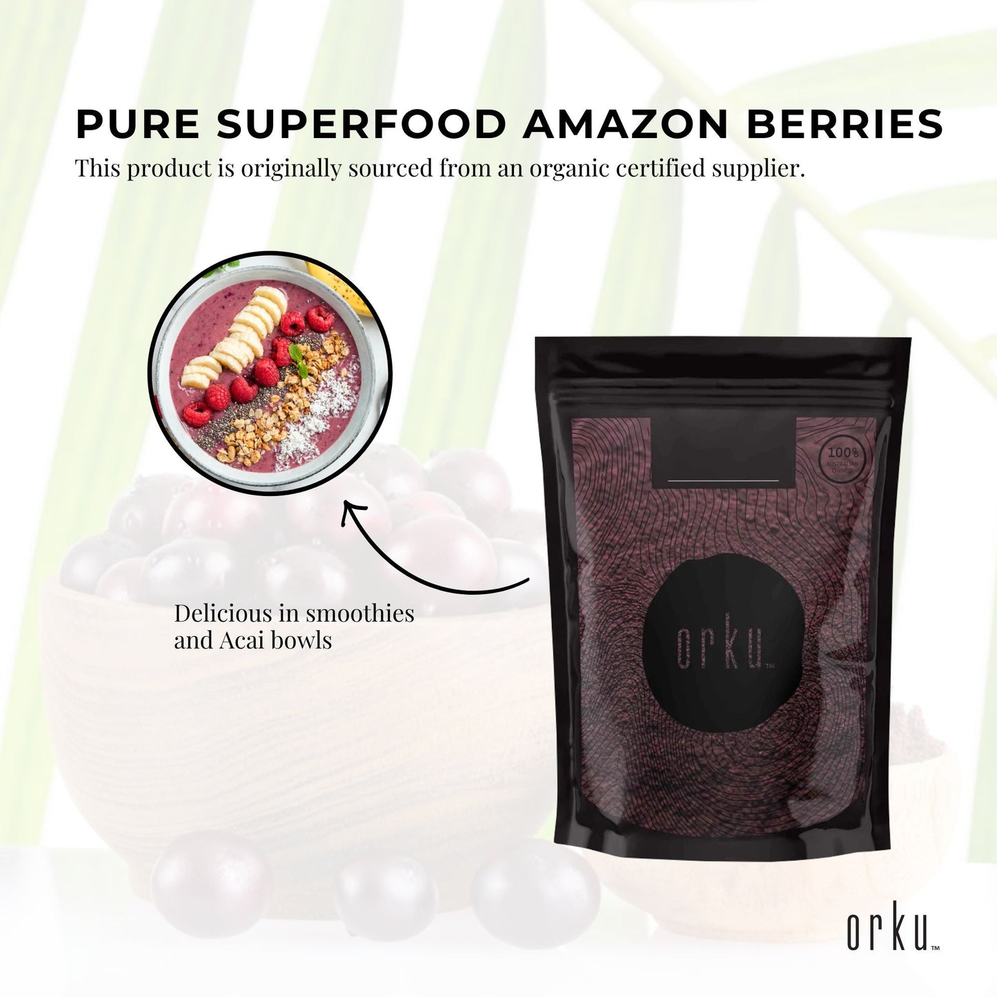 2Kg Acai Powder 100 percent Organic - Superfood Amazon Berries