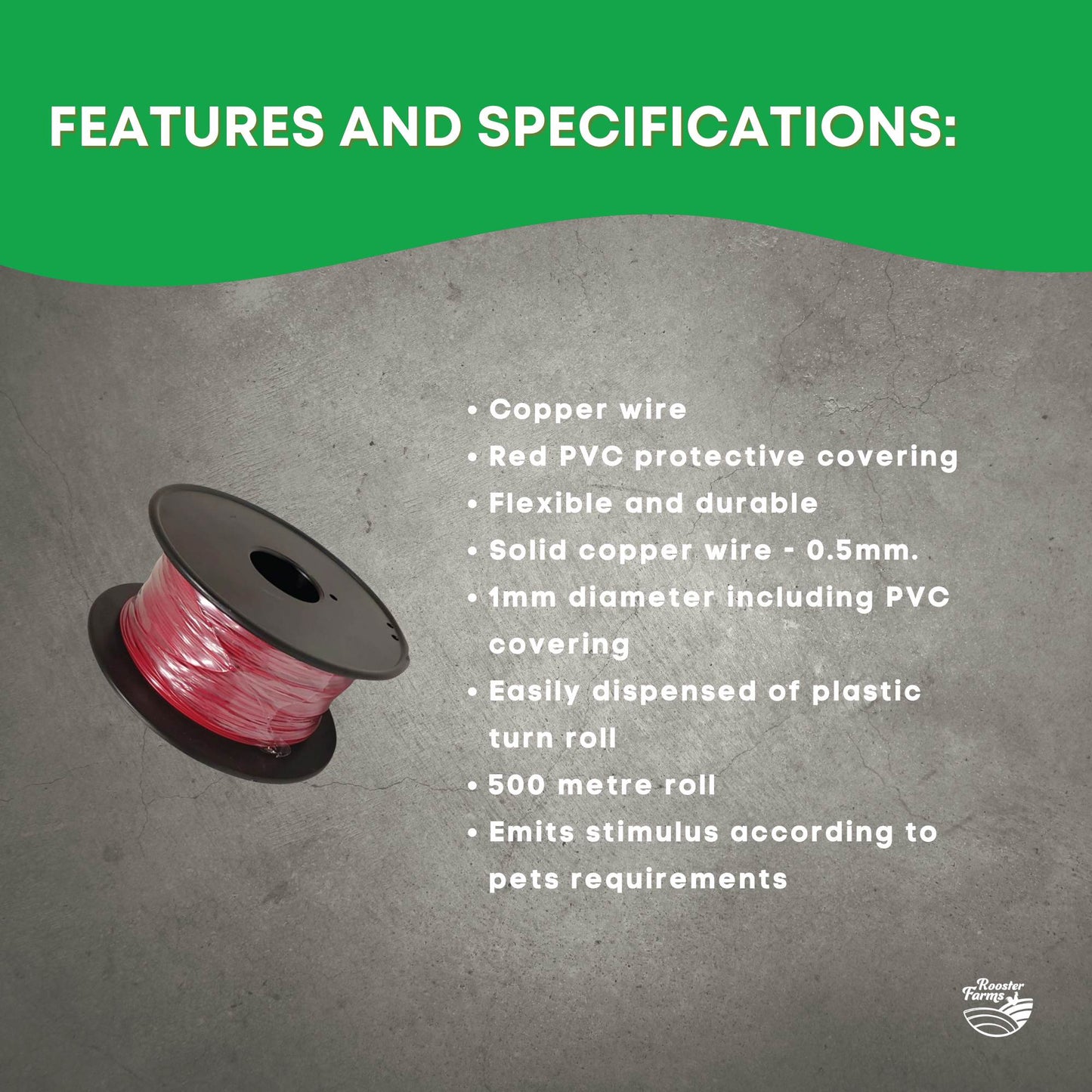 500m Dog Underground Boundary Fence Wire Invisible Cable - For TP16 Collar