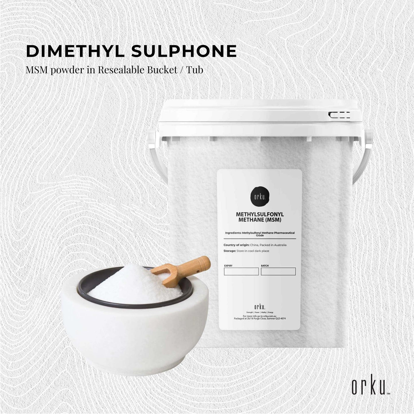 800g MSM Powder or Crystals Tub - 99 percent Pure Methylsulfonylmethane Dimethyl Sulfone