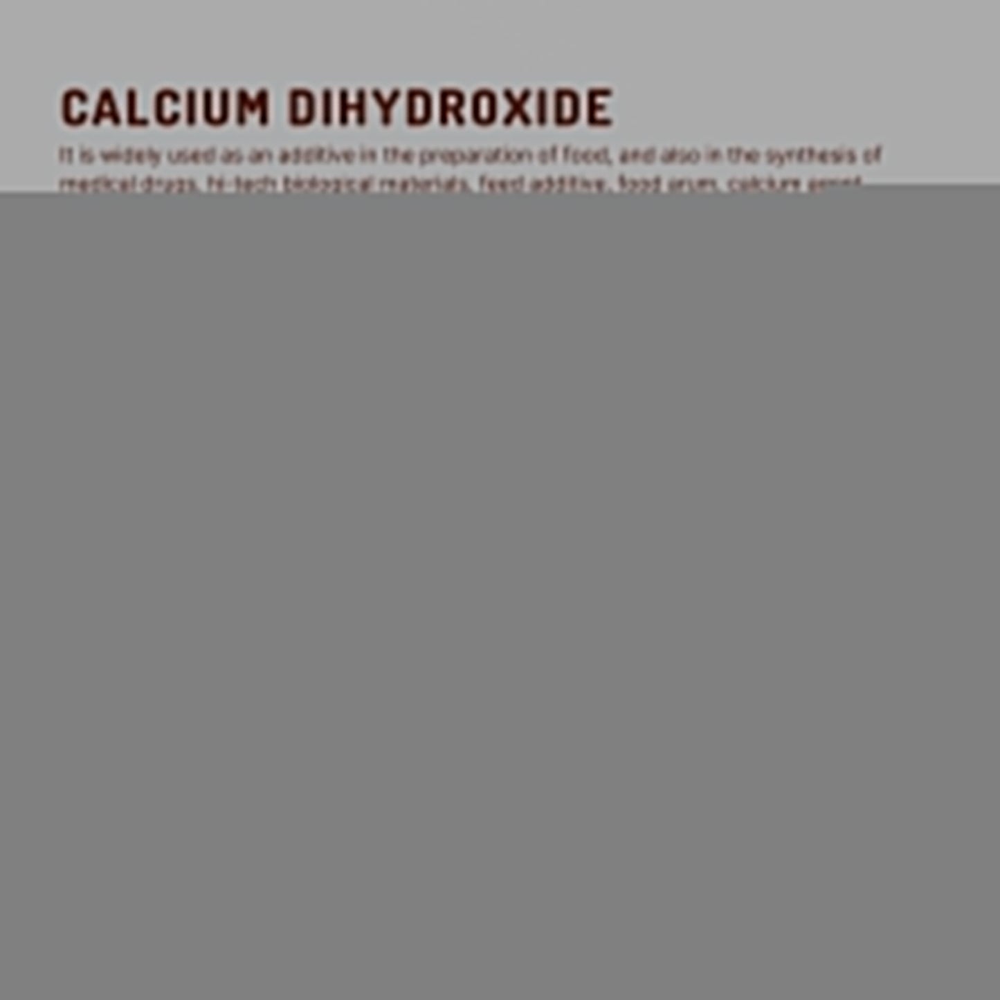 1Kg Food Grade Calcium Hydroxide Powder - FCC Hydrated Slaked Pickling Lime