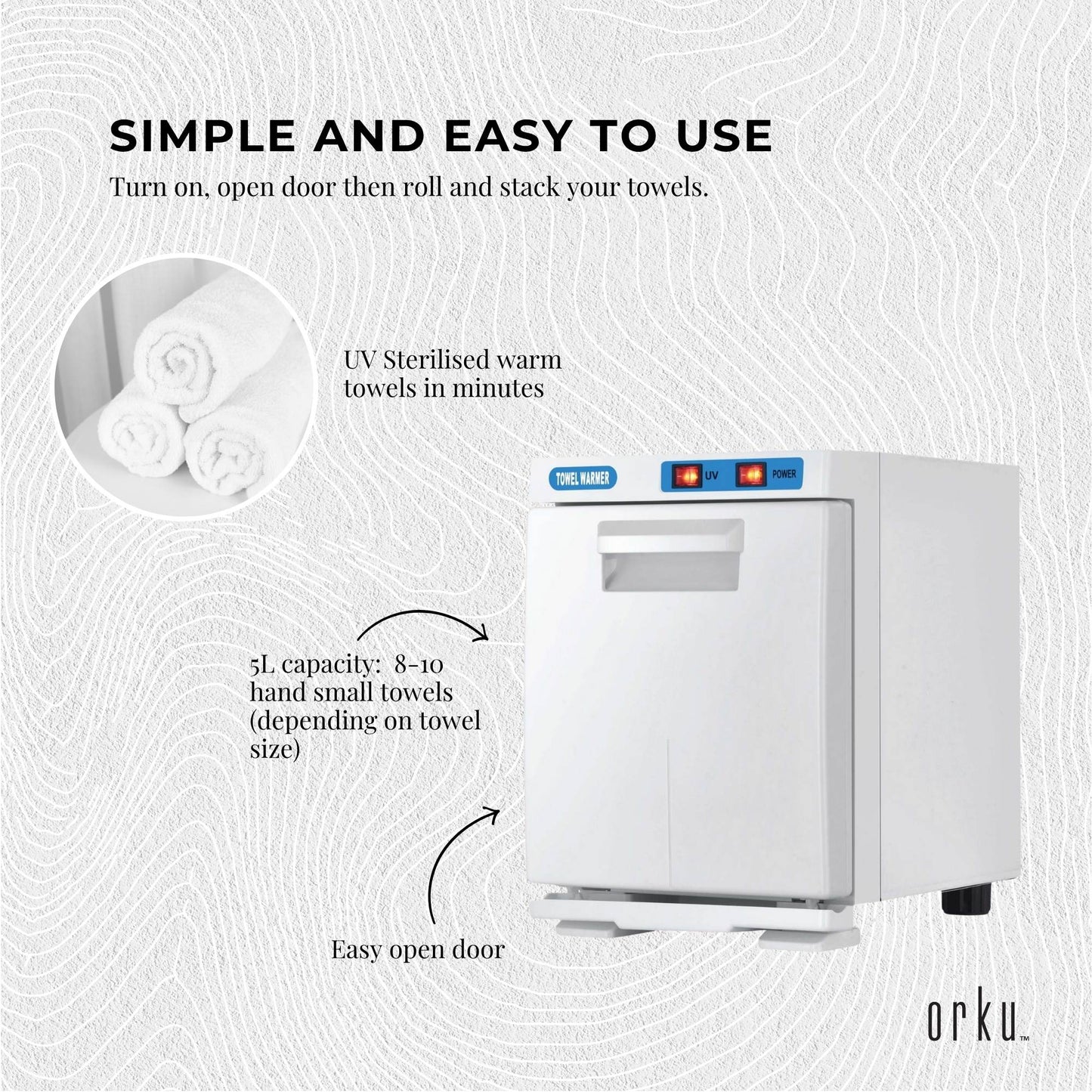 5L White Electric Towel Warmer Mini UV Steriliser Cabinet Hot Heater Sanitiser