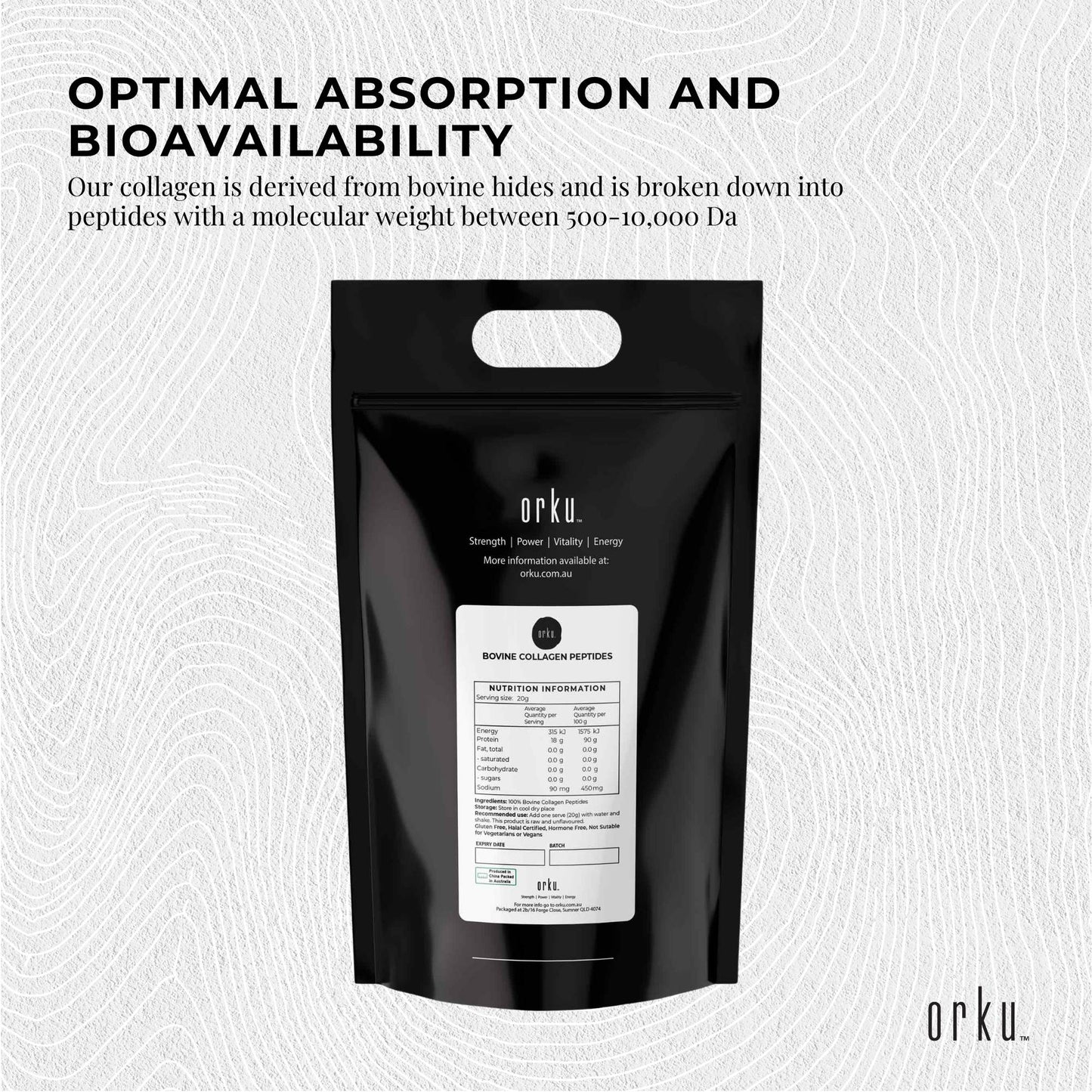 5Kg Collagen Powder - Bovine Hydrolysate Protein Peptide Supplement Unflavoured