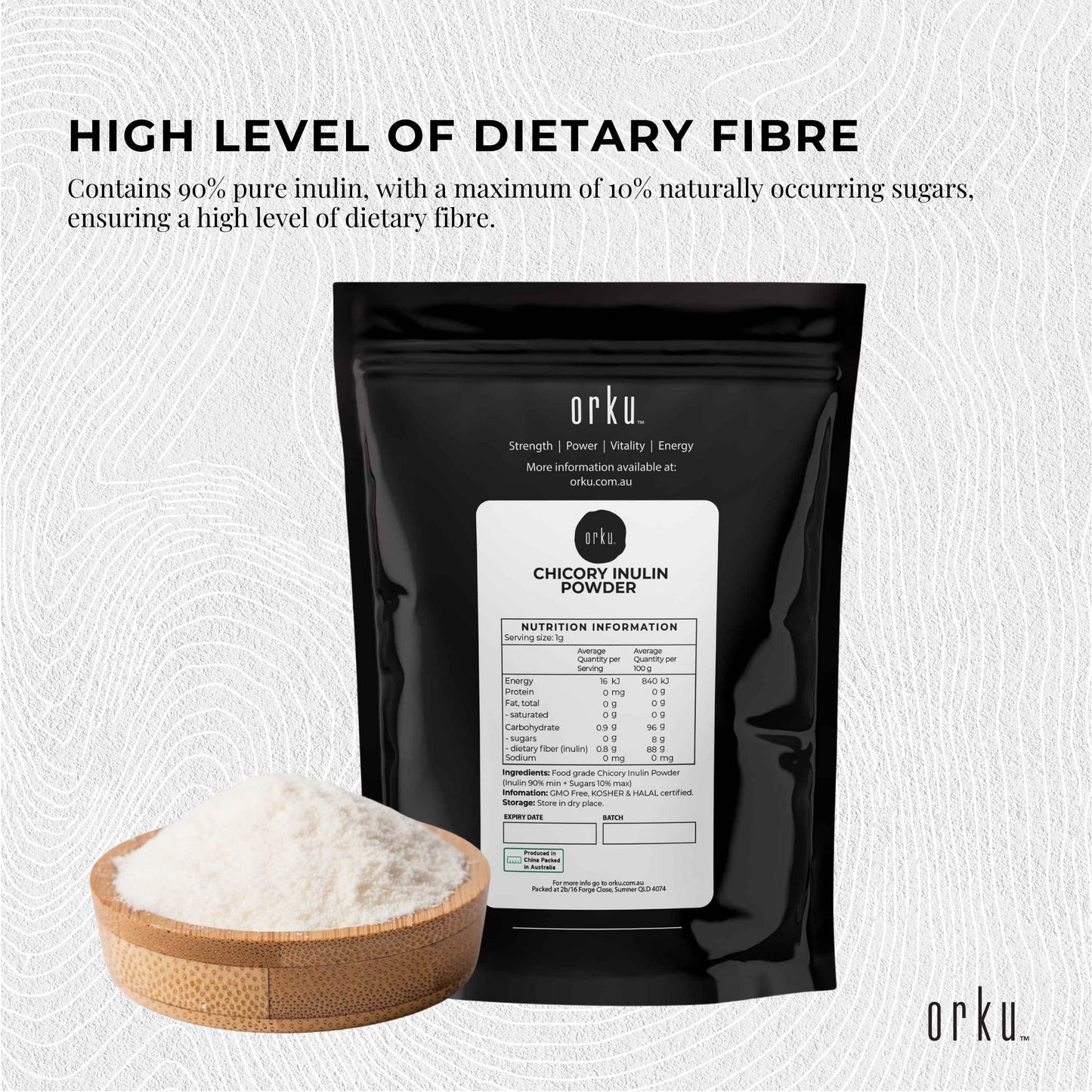 400g Chicory Root Inulin Powder - Unflavoured Natural Prebiotic Fibre