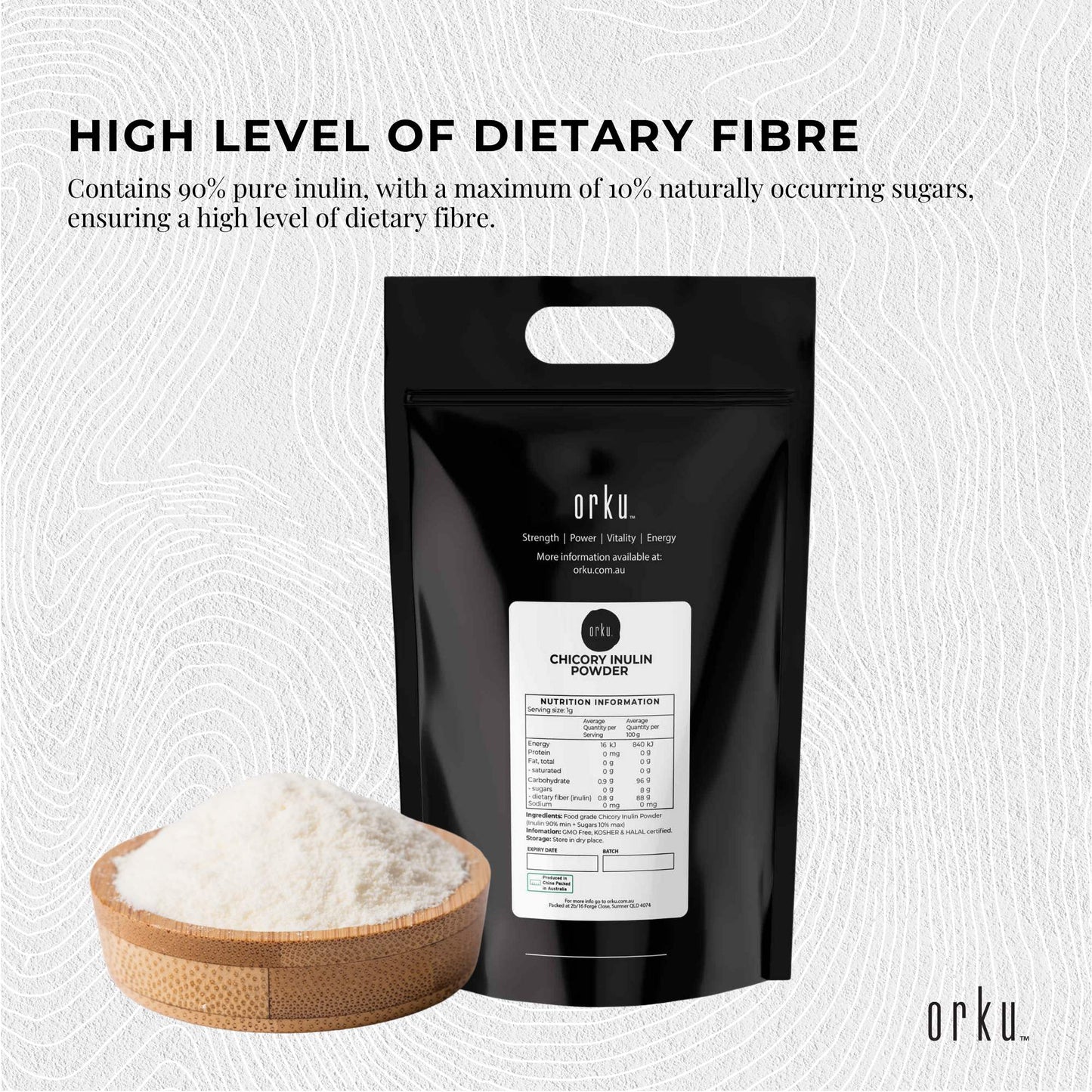 20Kg Chicory Root Inulin Powder - Unflavoured Natural Prebiotic Fibre