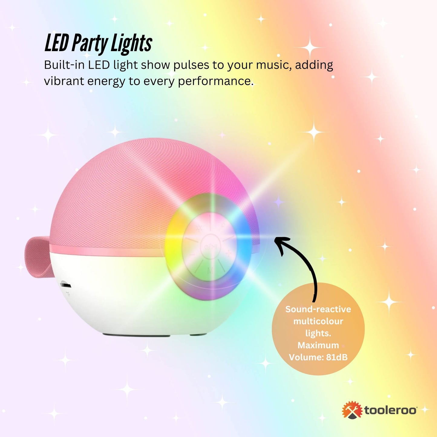 Mini Karaoke Machine and 2x Wireless Microphones Portable Bluetooth Speaker Pink