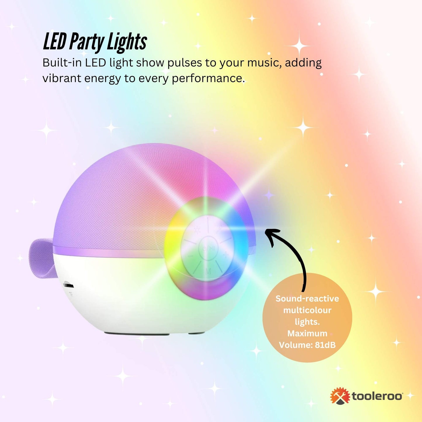 Mini Karaoke Machine - 2x Wireless Microphones Portable Bluetooth Speaker Purple