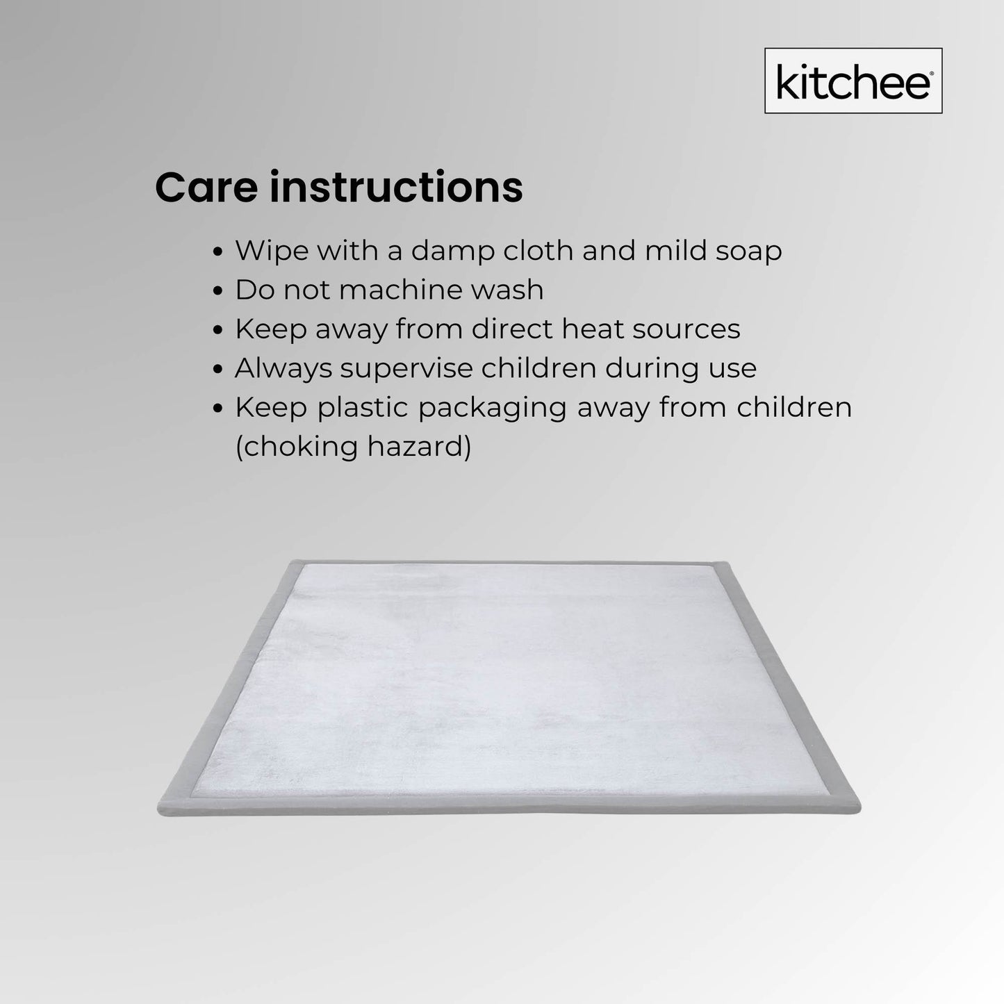 Kitchee Kids Foam Floor Play Mat 150x200cm – Padded Thick Soft Tatami Style Grey