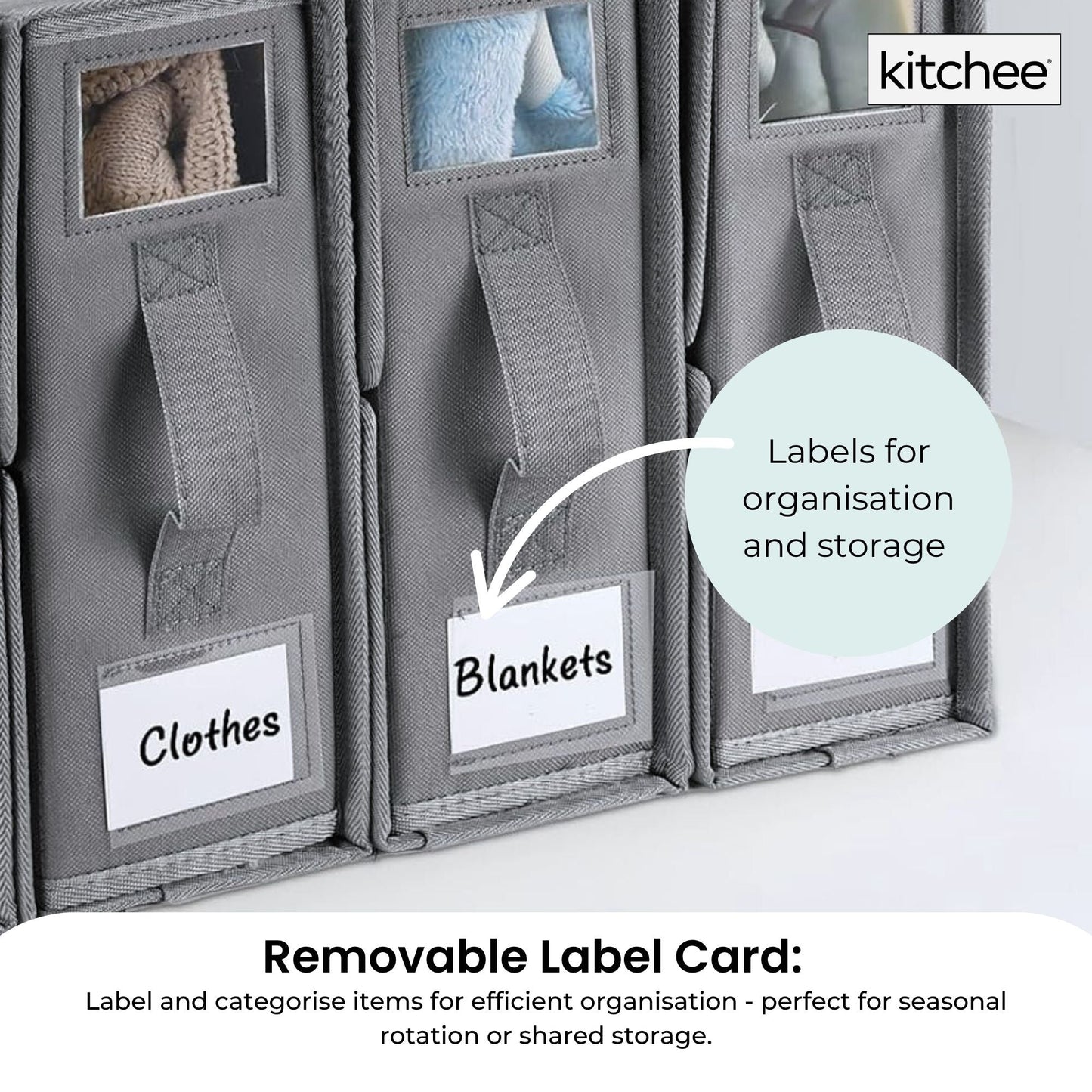 1x Kitchee Foldable Bed Sheet Storage Box – Linen & Closet Organiser Grey