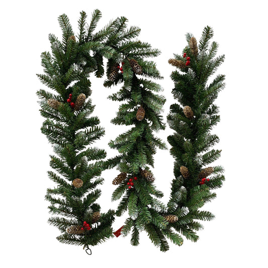 274cm Christmas Garland with Pine Cones & Berries