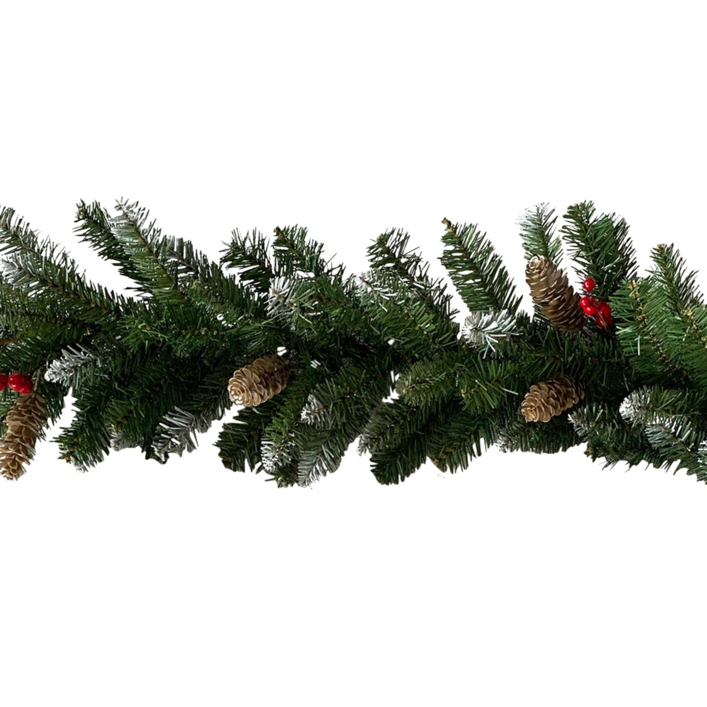 274cm Christmas Garland with Pine Cones & Berries