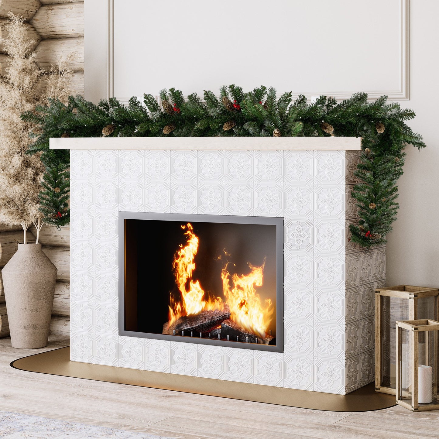 274cm Christmas Garland with Pine Cones & Berries