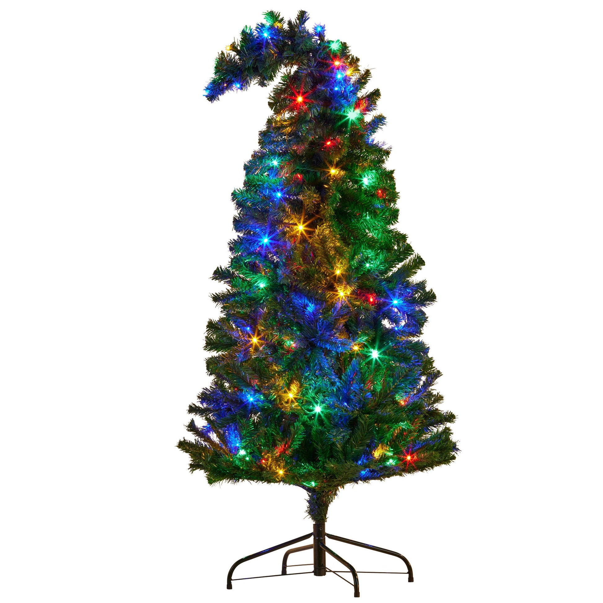 Bad Santa 1.2m Curved Multicolour Pre-Lit Christmas Tree with 550 Tips