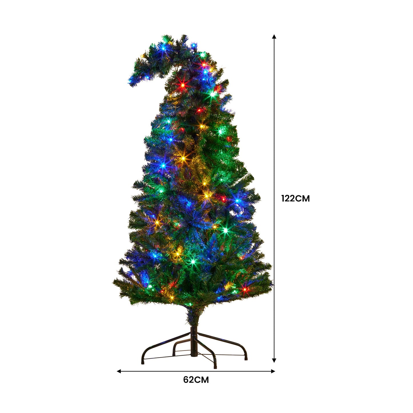 Bad Santa 1.2m Curved Multicolour Pre-Lit Christmas Tree with 550 Tips