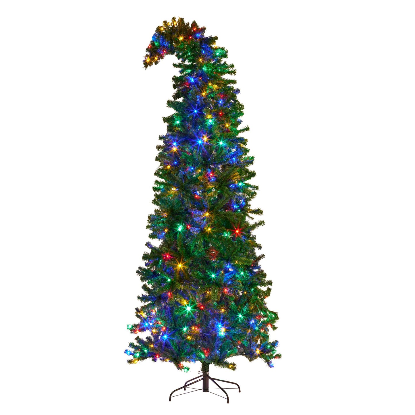 Bad Santa 2.3m Curved Multicolour Pre-Lit Christmas Tree with 1240 Tips