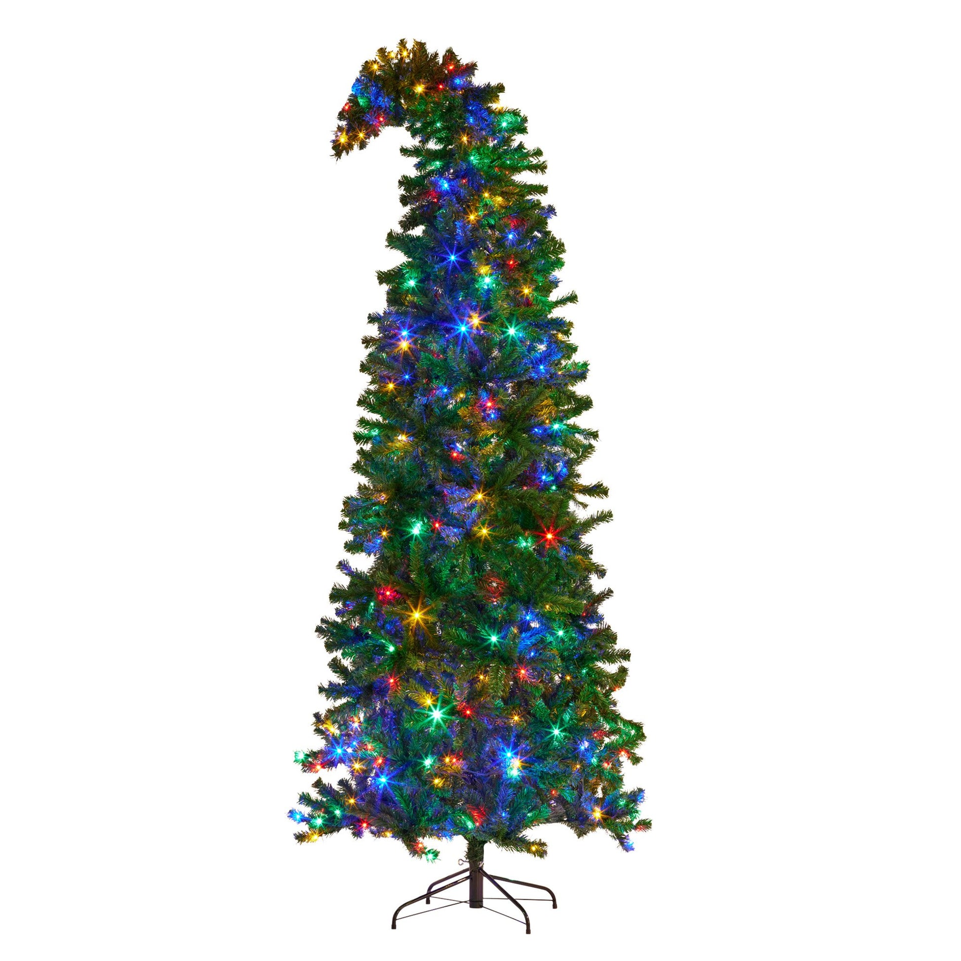 Bad Santa 2.3m Curved Multicolour Pre-Lit Christmas Tree with 1240 Tips