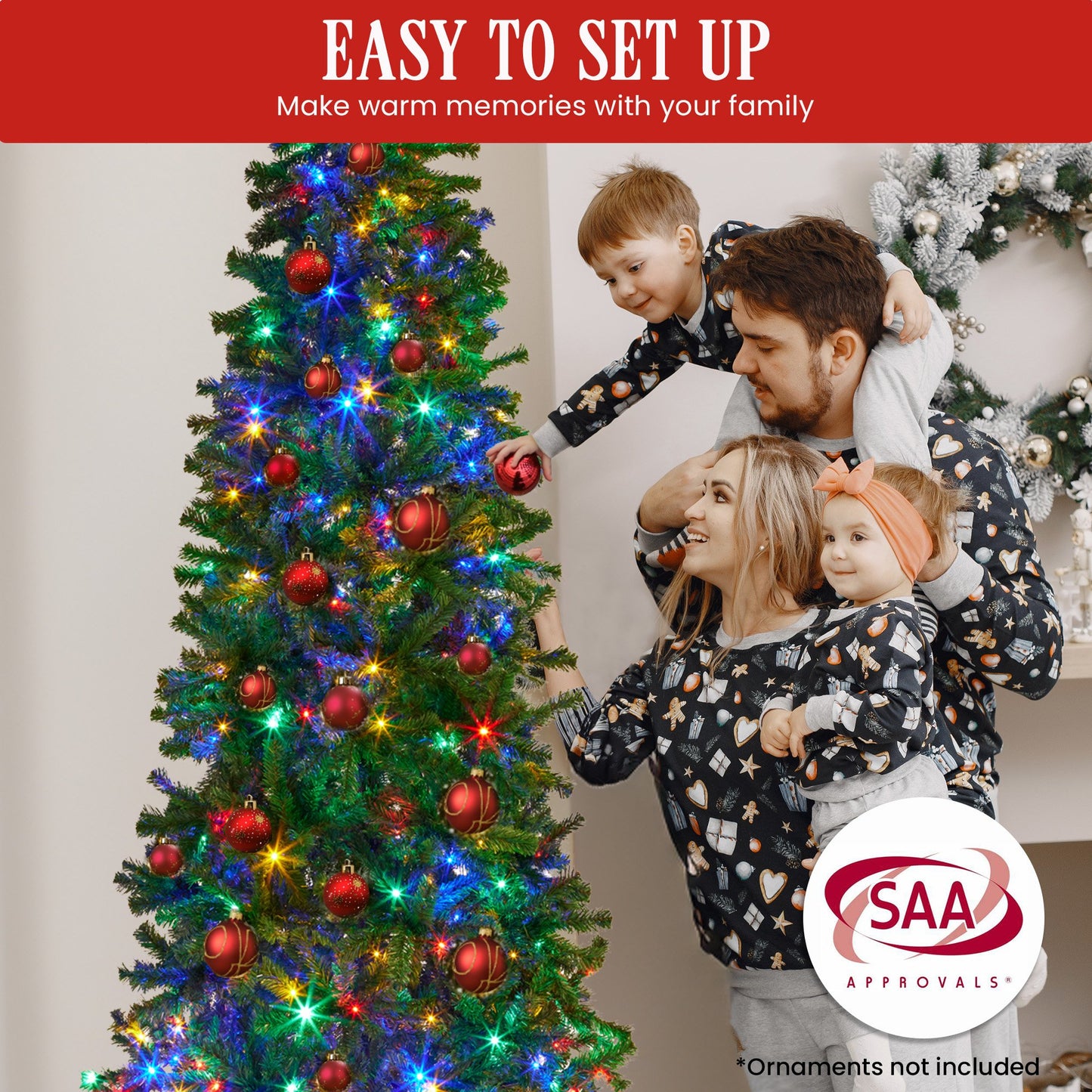 Bad Santa 2.3m Curved Multicolour Pre-Lit Christmas Tree with 1240 Tips