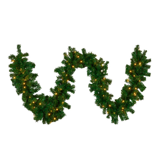 274cm Chadwick Green Pre-Lit Christmas Garland