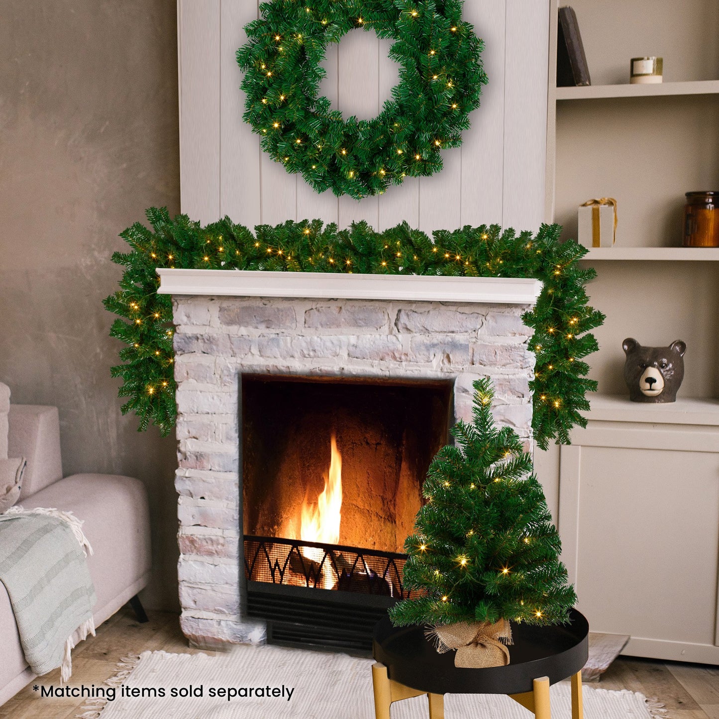 274cm Chadwick Green Pre-Lit Christmas Garland