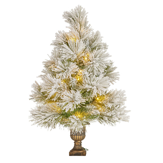 61cm Majestic Snow Tabletop Prelit Christmas Tree