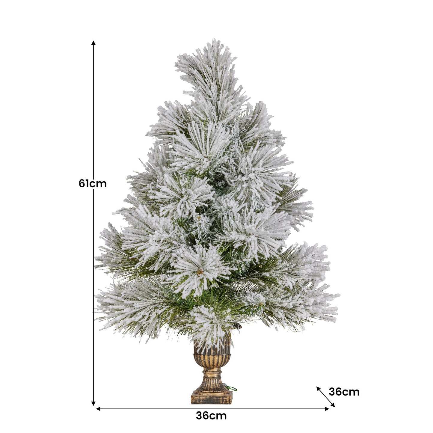 61cm Majestic Snow Tabletop Prelit Christmas Tree