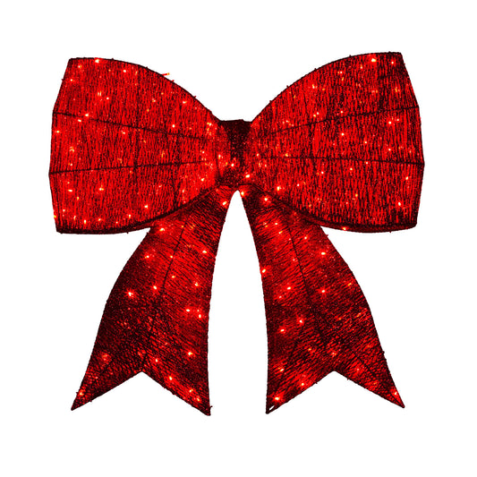 91cm Christmas Display Bow With Led And Twinkle Lights Festive Decoration