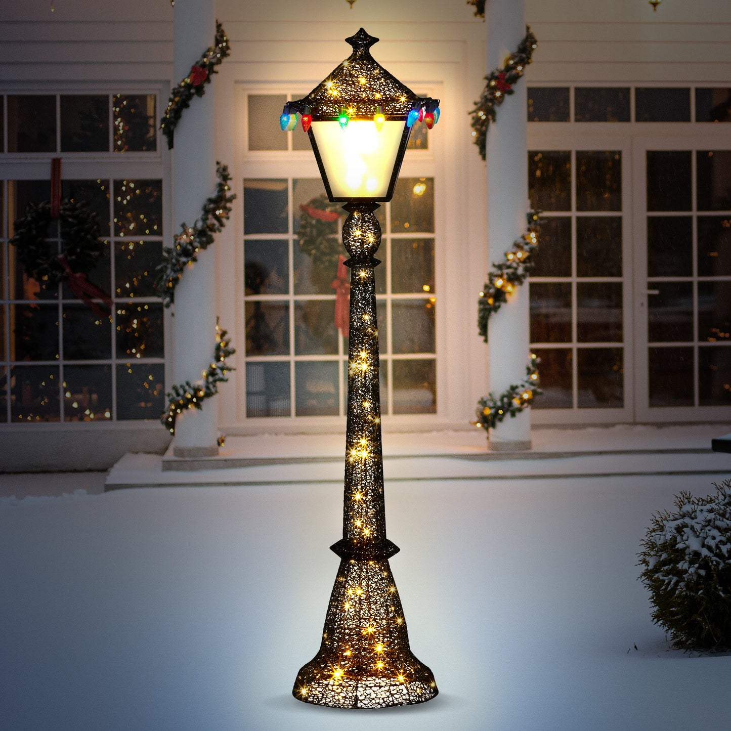 Christmas Lamp Post Display 183cm With Lights