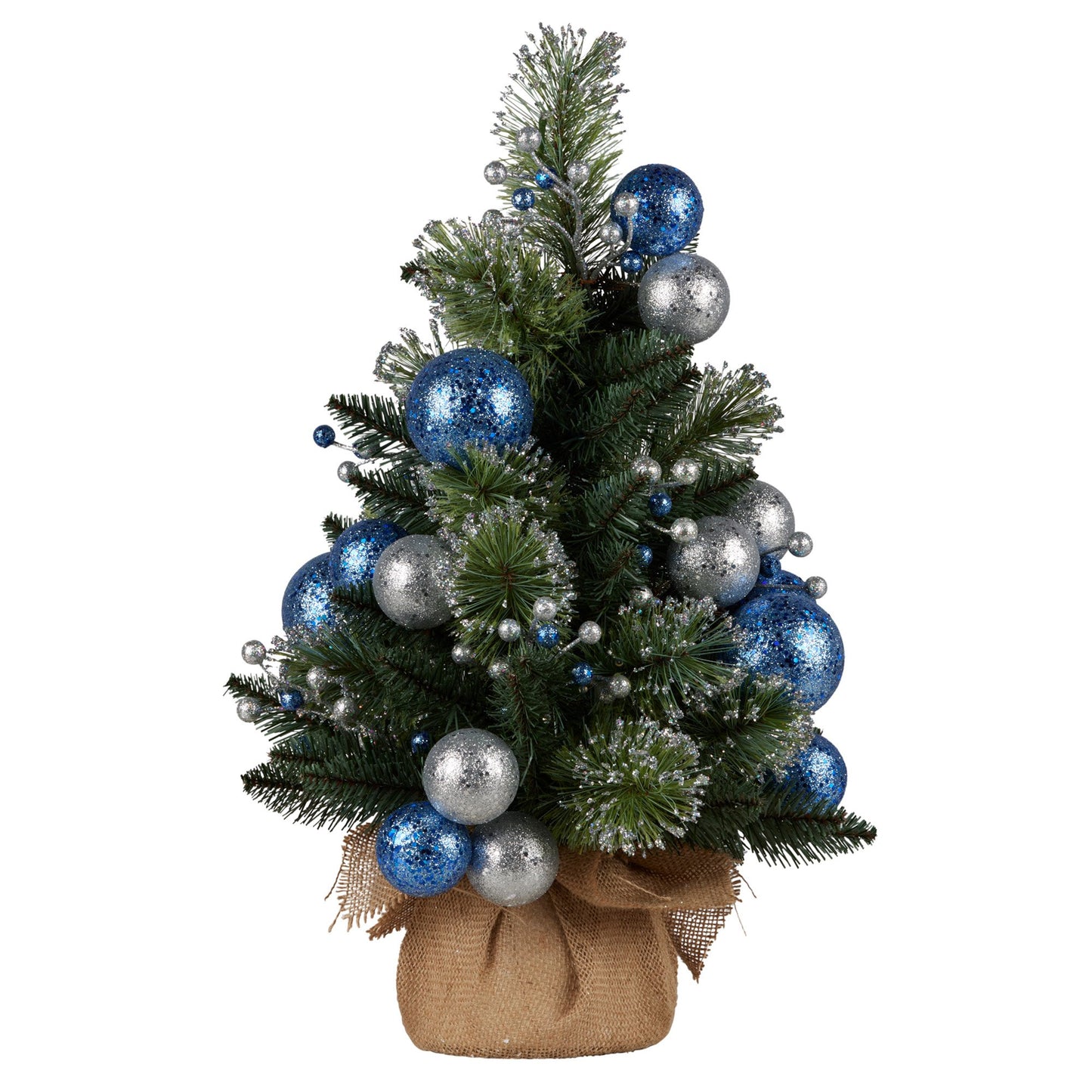 61cm Blue Collection Pre-Lit Tabletop Christmas Tree